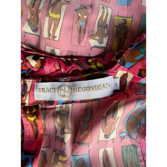 TRACY NEGOSHIAN Pink Sunbathers Braided Neckline Shift Dress - Small - Picture 12 of 14